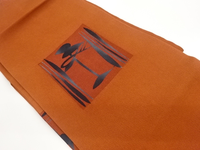JAPANESE NAGOYA OBI / CHIRIMEN / KATAZOME / ABSTRACT